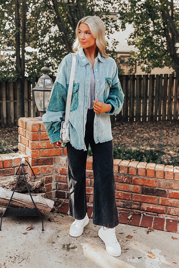 Premium Teal Corduroy Jacket - Fall Fashion Essential