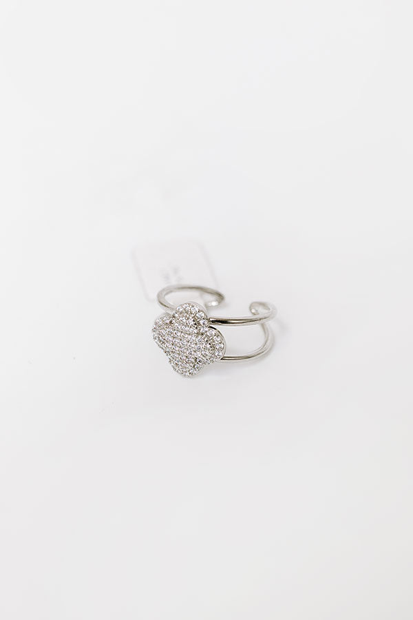 Premium Sparkle Adjustable Ring - Silver Elegance