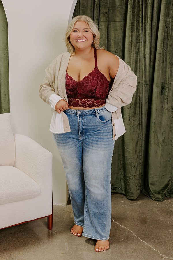 Ultimate Juliette Racerback Lace Bralette - Wine Curves Edition