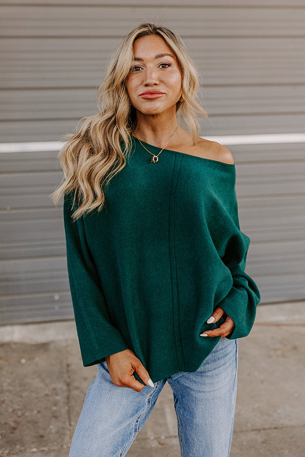 Premium Knit Sweater Top - Ultimate Comfort in Hunter Green