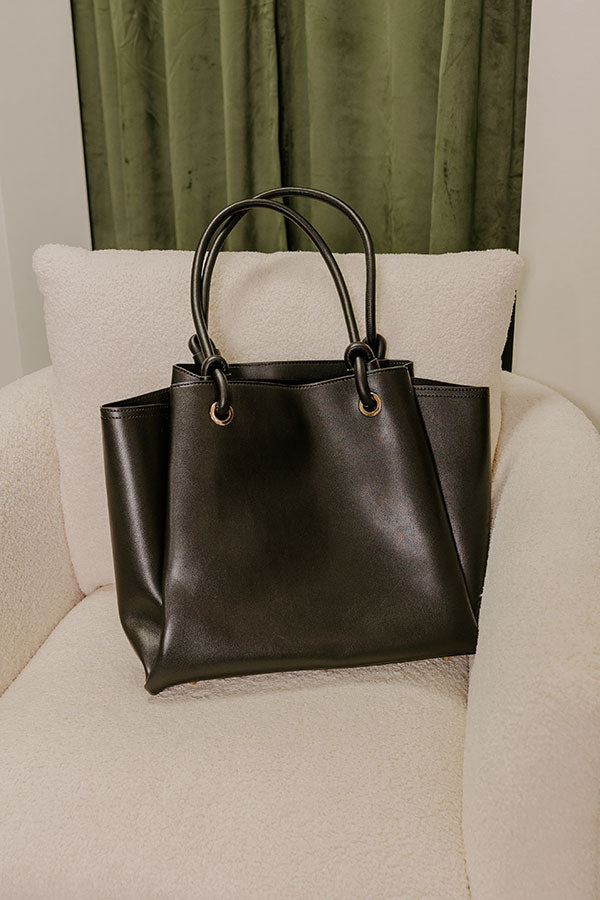 Premium Black Elodie Lane Faux Leather Tote - Ultimate Style Companion