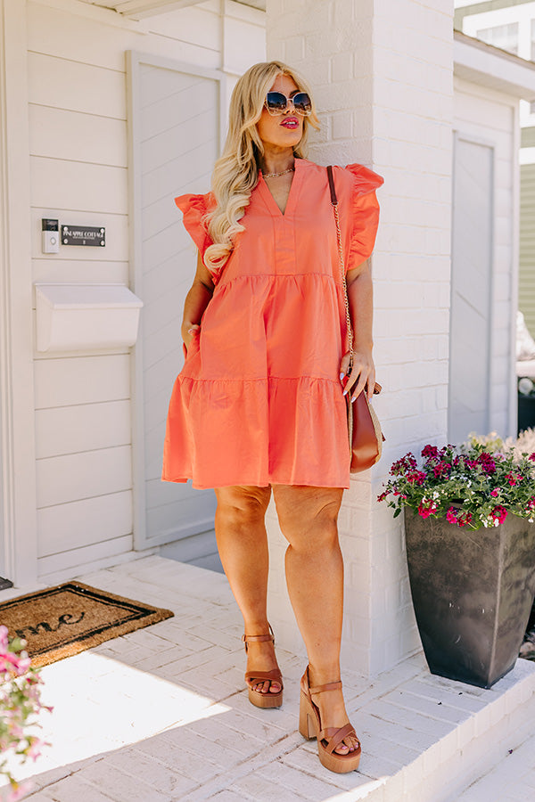 Premium Orange Curve Swinging Dress - Ultimate Porch Style