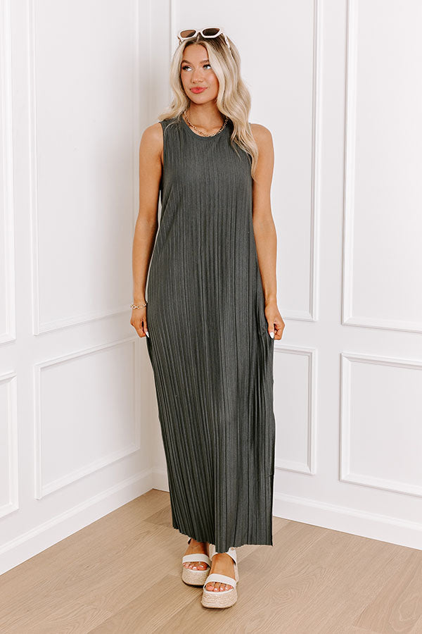 Premium Forest Pleated Maxi Dress - Ultimate Casual Style