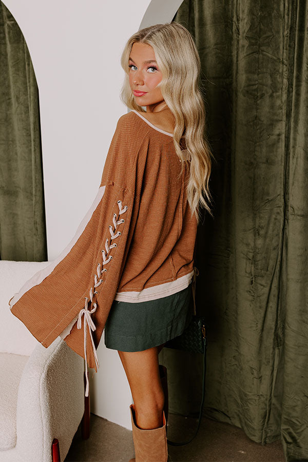 Ultimate Fall Lace-Up Shift Top - Premium Fit & Style