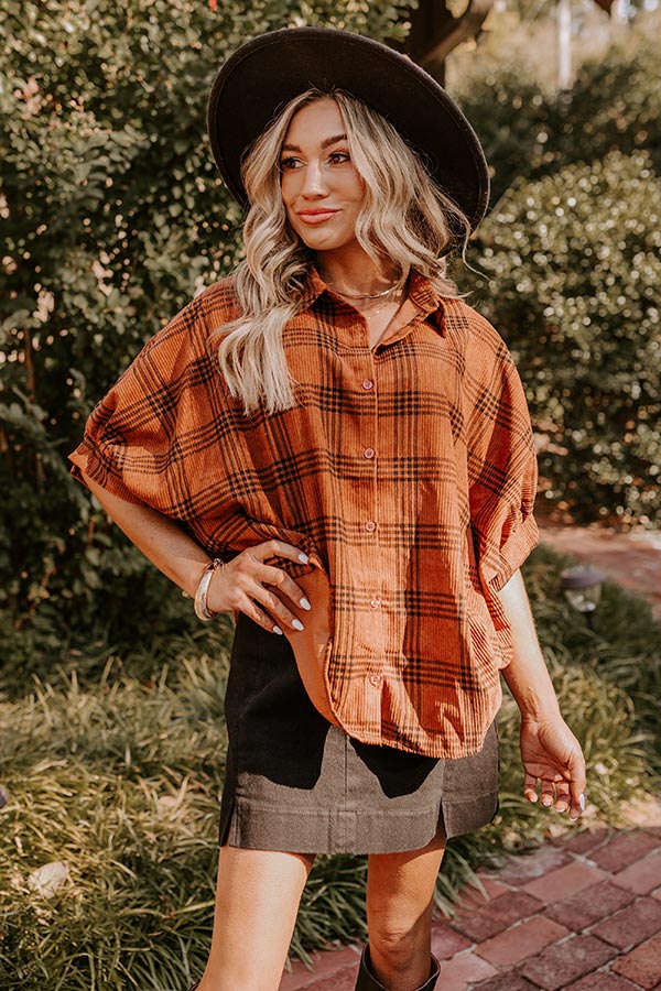 Premium Fall Vibes Corduroy Button-Up Shirt