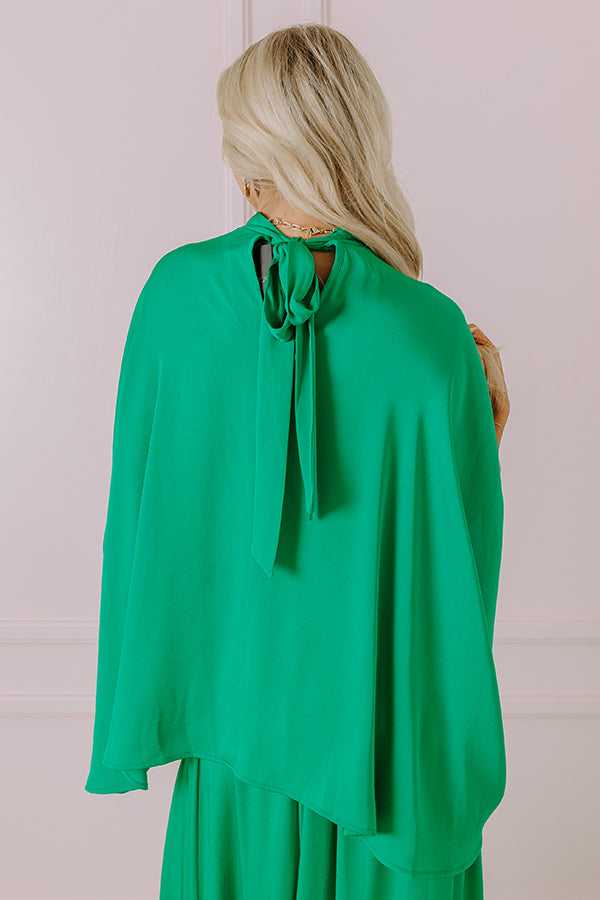 Premium Always With You Shift Top - Chic Green Satin