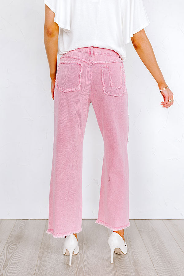 Premium Lovette High Waist Embellished Jeans - Ultimate Pink Denim