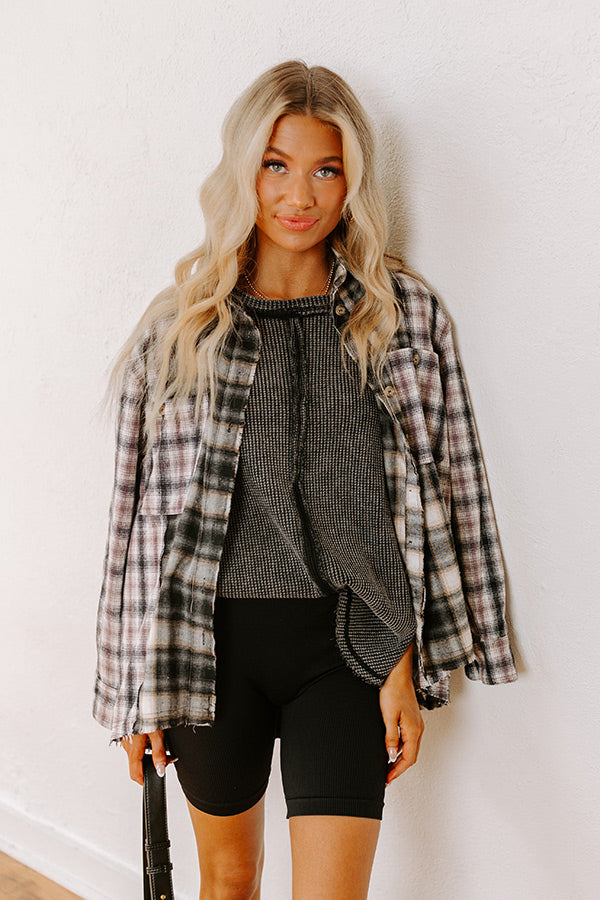Premium Vintage Black Waffle Knit Top - Ultimate Everyday Style