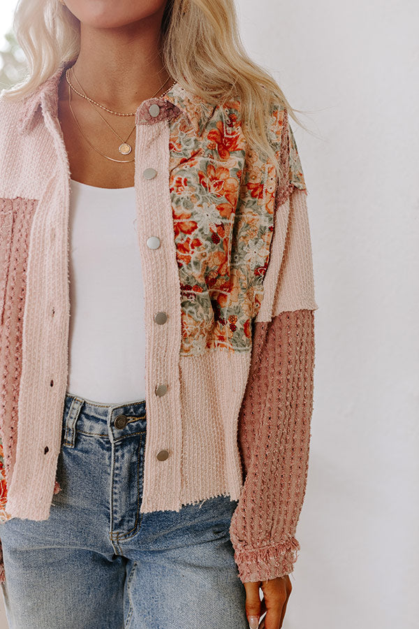 Premium Sedona Sunsets Lightweight Knit Jacket - Blush