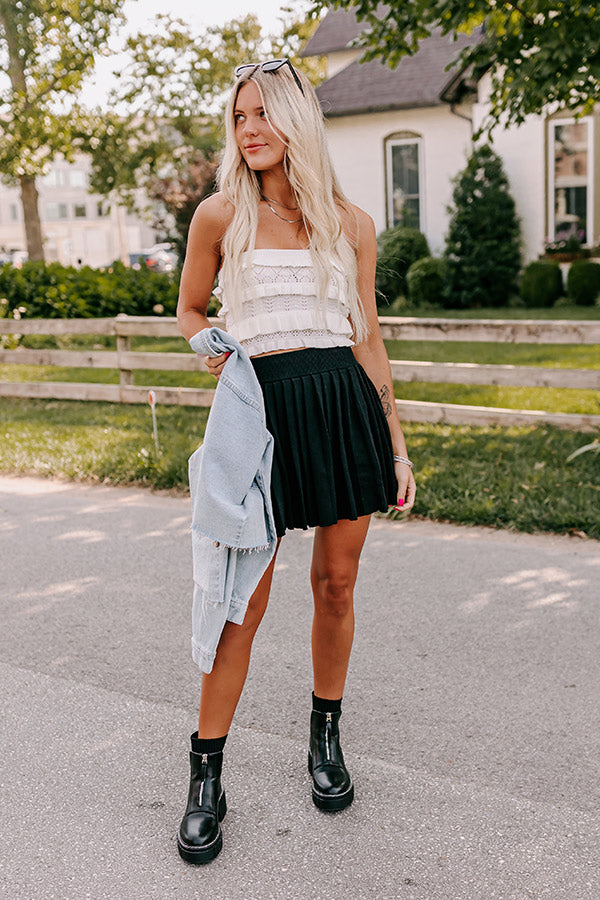 The Valeria Premium High Waist Knit Skirt - Black