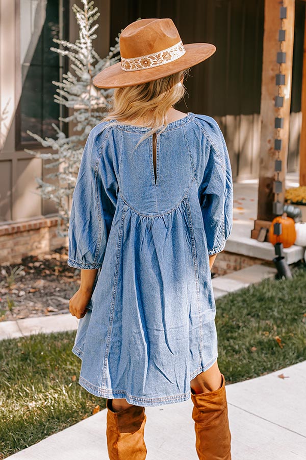 Premium Countryside Charm Denim Mini Dress