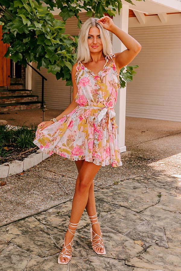 Ultimate Romantic Mini Dress - Floral Chiffon Elegance