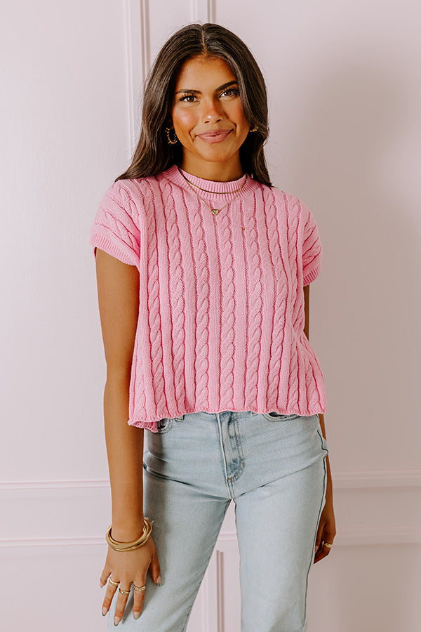 Premium Destiny Knit Top - Trendy Pink