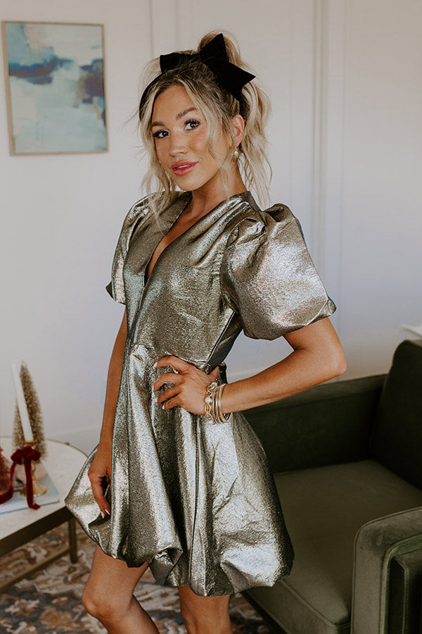 Ultimate Midnight Sparkle Metallic Mini Dress