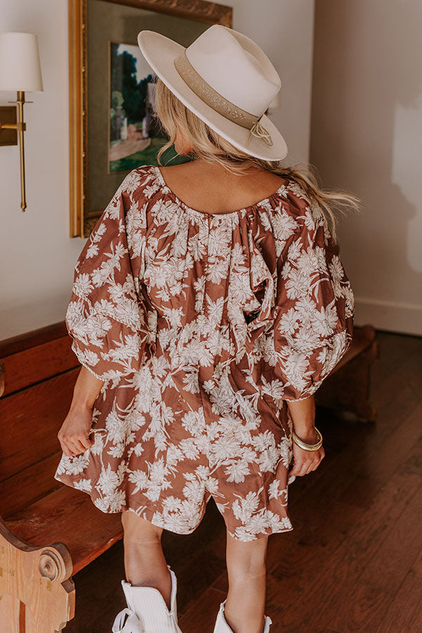 Premium Floral Romper - Chocolate Bliss