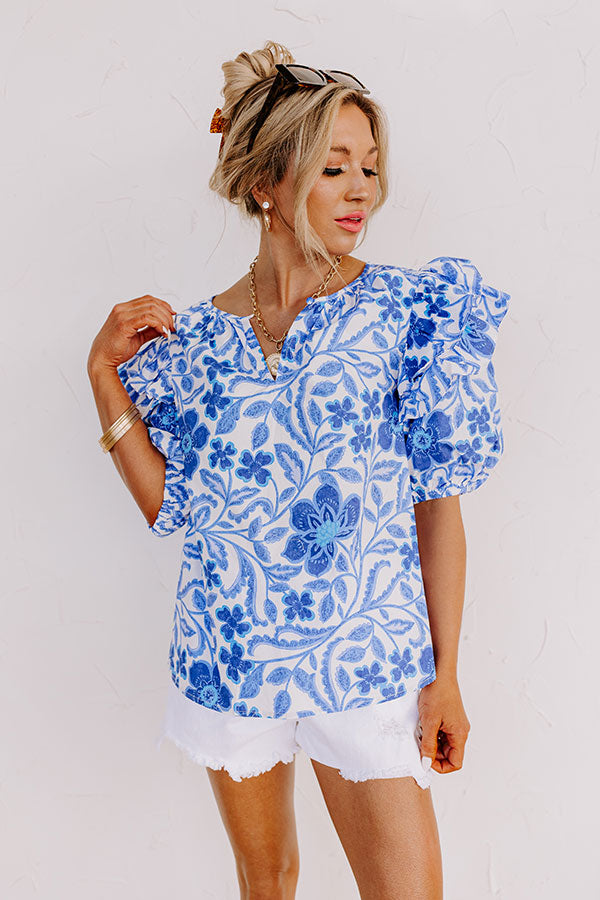 Premium Capri Floral Brunch Top