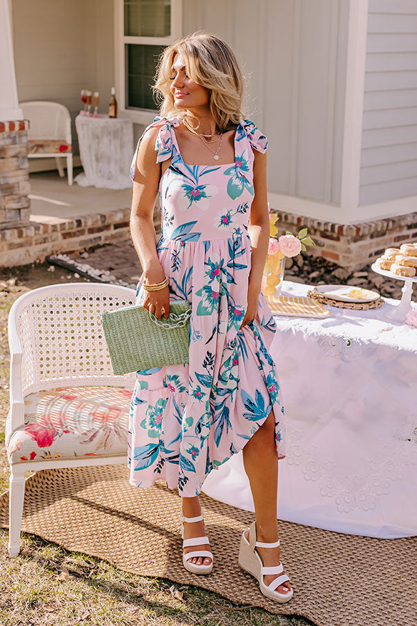 Premium Catalina Island Floral Midi Dress