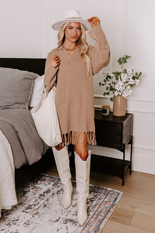 Premium Brown Sugar Knit Sweater Dress - Ultimate Fall Fashion