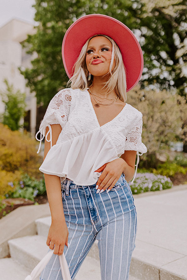 Ultimate Romance Embroidered Crochet Top - White
