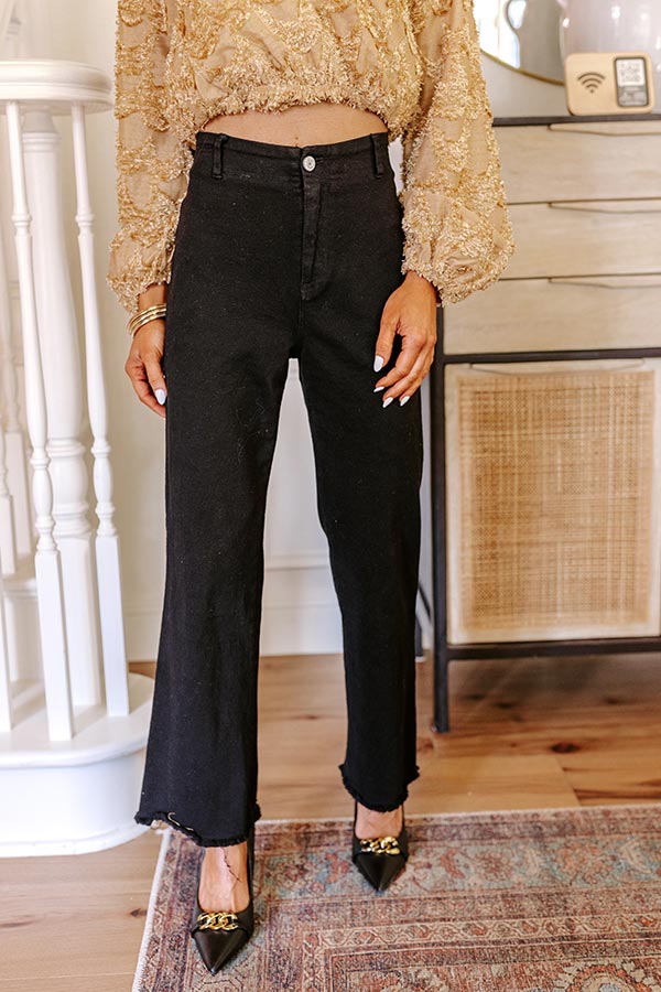 Premium Quinn High Waist Flare Jeans - Ultimate Black