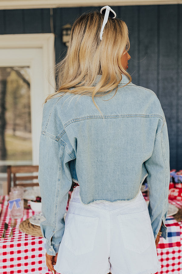 Premium Love Chambray Crop Top - Effortless Style