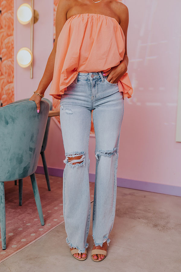 Ultimate Risen Riley High Waist Straight Leg Jeans - Light Wash