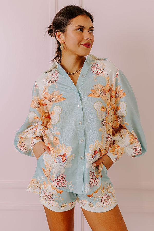 Premium Luxe Abstract Floral Button-Up Shirt