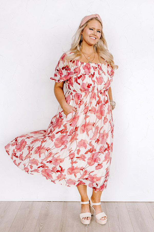 Premium Floral Midi Dress - Along The Path Collection