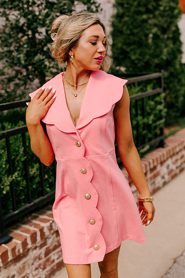 Ultimate Peach Scalloped Mini Dress - Classy & Sassy