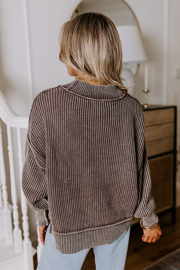 Premium Vermont Bound Vintage Wash Oversized Sweater in Mocha - Ultimate Fall Essential