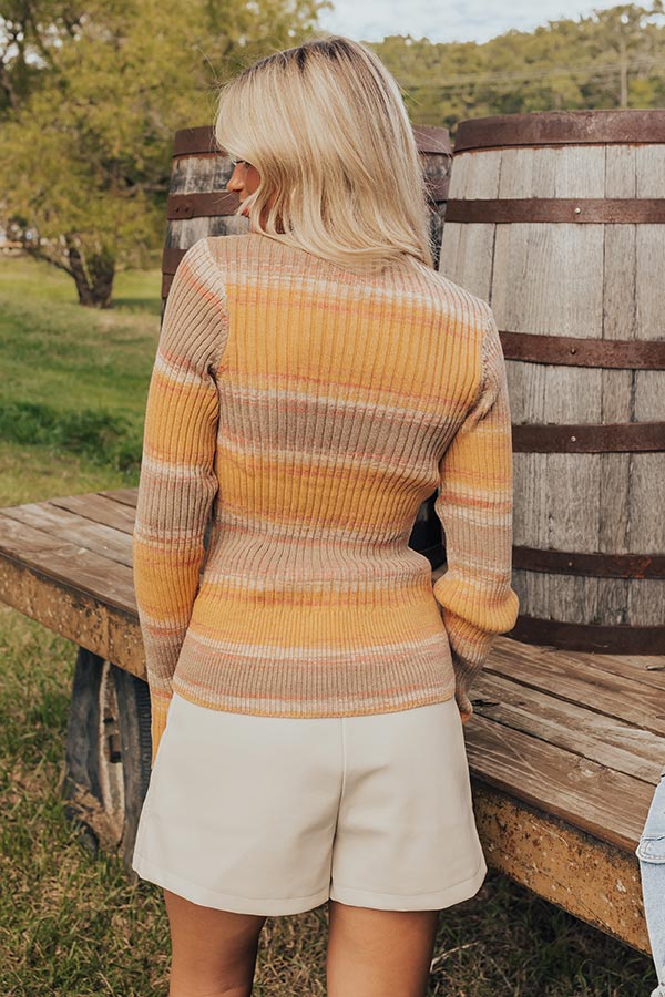 Premium Vermont Views Ribbed Knit Sweater in Honey