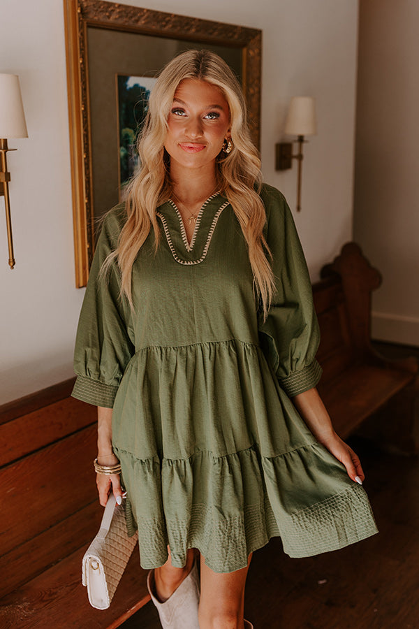 Premium Olive Mini Dress - Dreamy Moment Collection