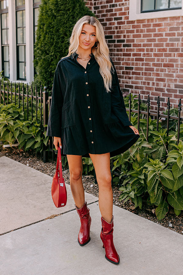 Ultimate Cafe Cutie Button Down Mini Dress - Effortless Style Upgrade