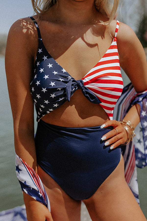 Premium Stars & Stripes One-Piece Swimsuit - Ultimate Summer Style