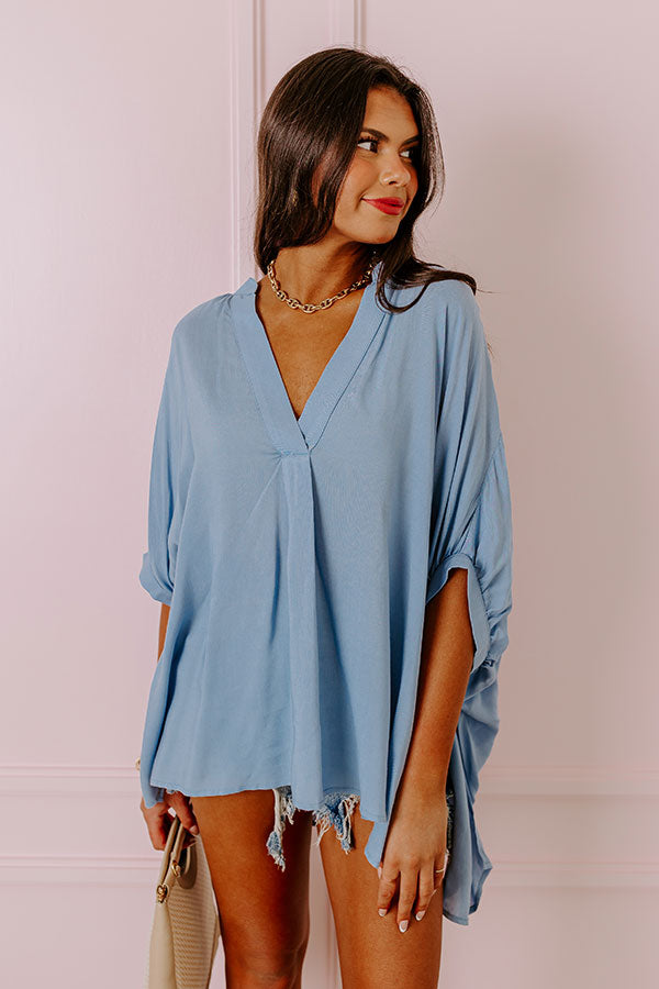 Premium Sky Blue Sun-Kissed Sands Shift Top - Ultimate Style Upgrade