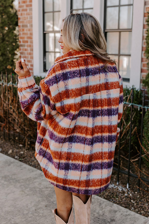 Premium Sangria Plaid Jacket - Ultimate Cozy Style