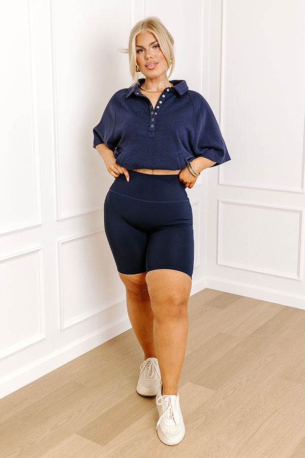 Ultimate Comfort Navy Curves Biker Shorts