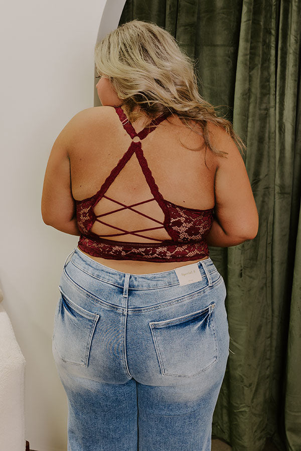 Ultimate Juliette Racerback Lace Bralette - Wine Curves Edition