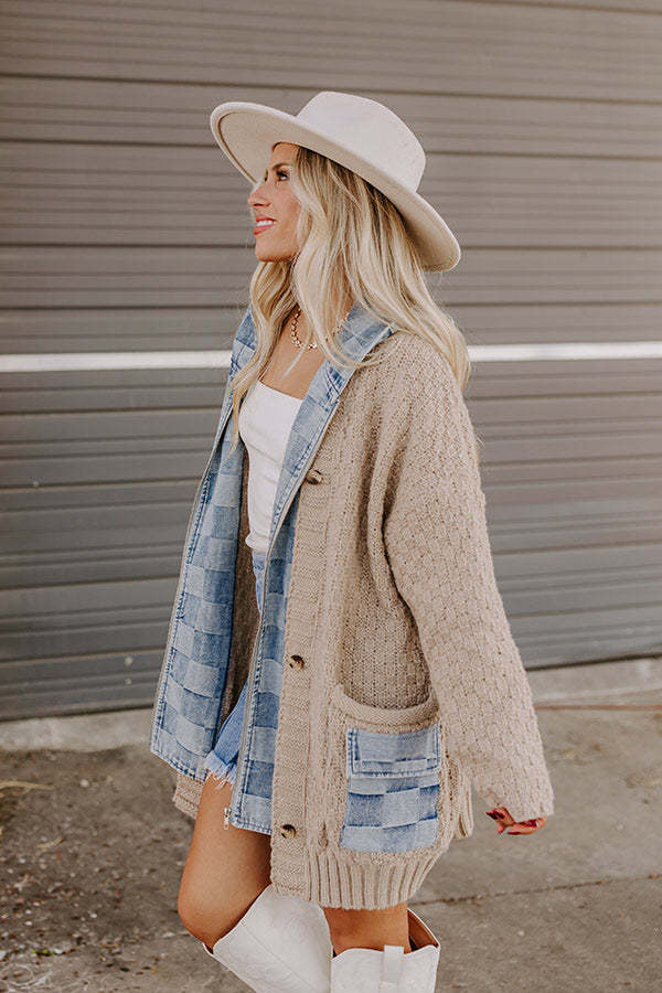 Premium Cafe Cuddles Knit & Denim Jacket