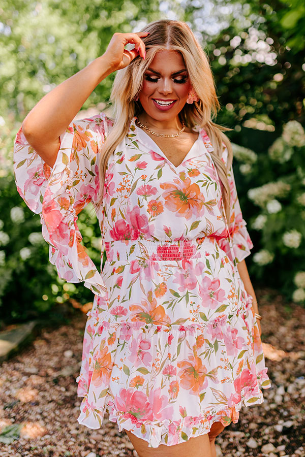 Ultimate Ivory Curves Floral Chiffon Dress
