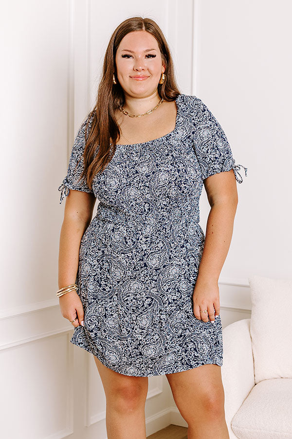 Ultimate Freedom Smocked Dress - Plus Size Navy Floral