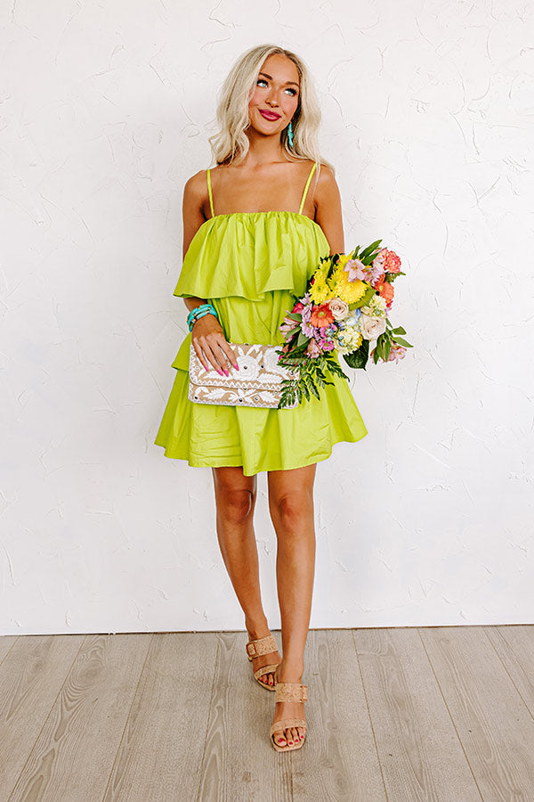 Ultimate Lime Punch Tiered Mini Dress - Stand Out in Style