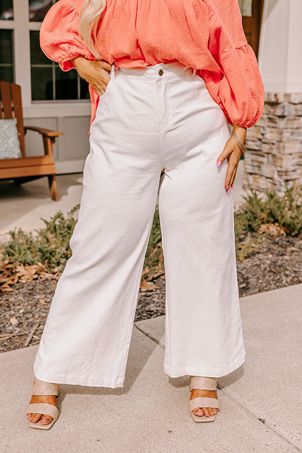 Premium High Waist Straight Leg Jeans - Ivory Curves Collection