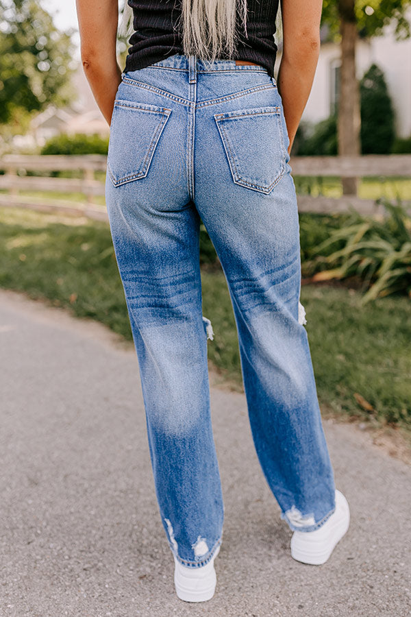 Premium Casey High Waist Distressed Straight Jeans - Ultimate Casual Style