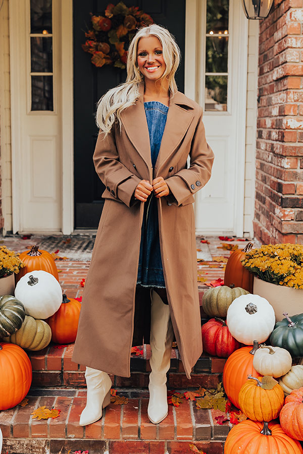 Premium City Nights Coat in Mocha - Ultimate Evening Wear