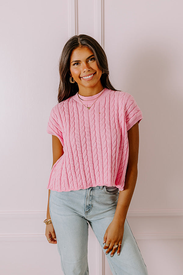 Premium Destiny Knit Top - Trendy Pink