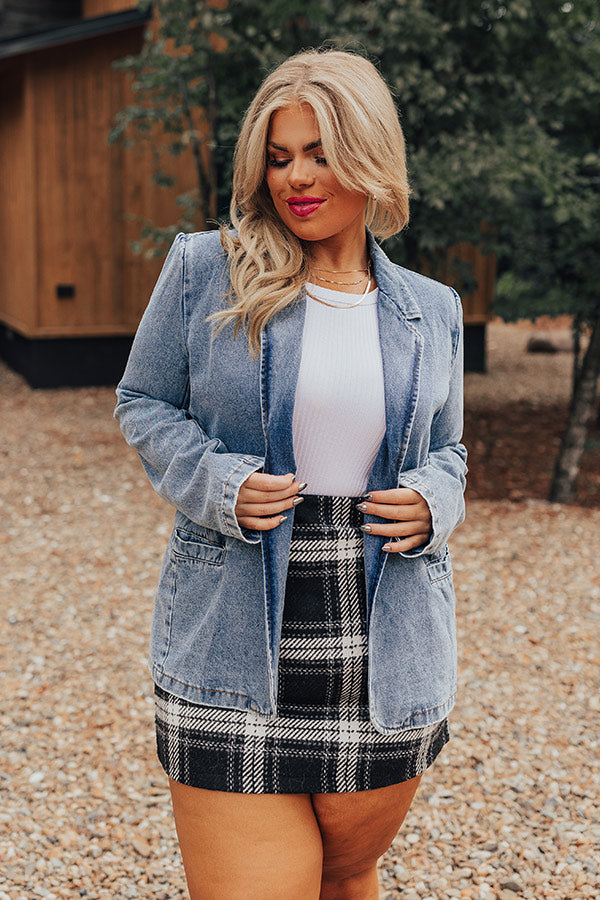 Premium Soho Denim Blazer for Curves - Ultimate Fall Staple