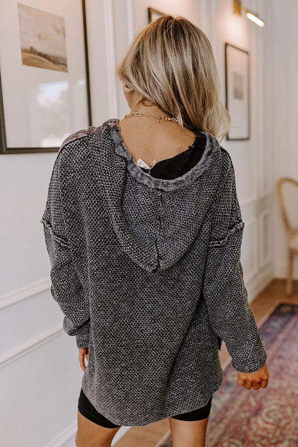 Premium Bonfire Cozy Knit Hoodie - Ultimate Comfort in Black