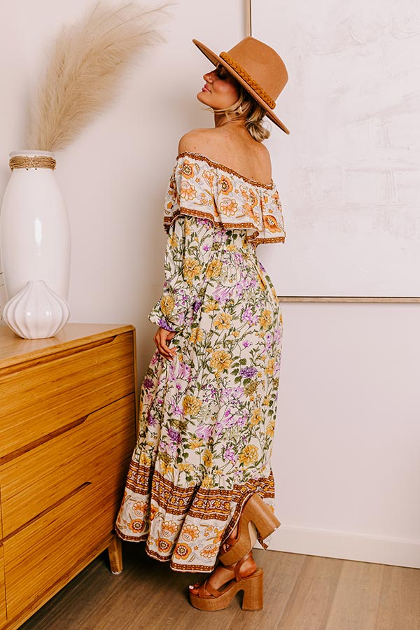 Ultimate Blooming Meadow Floral Maxi Dress in Cream