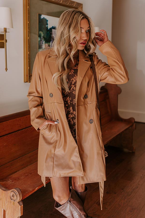 Premium Faux Leather Trench Coat - Ultimate Style & Comfort